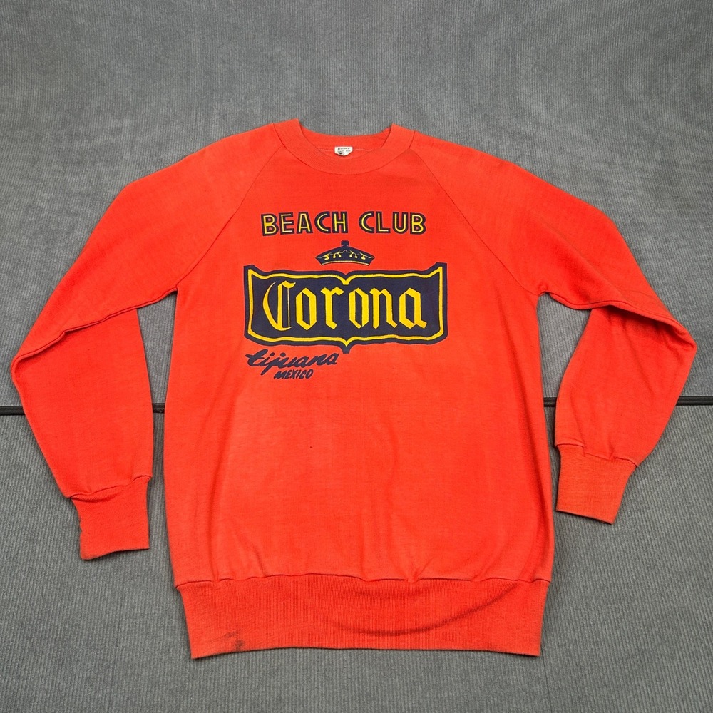 Bears Corona Beach Club Tijuana Mexico Sweatshirt Orange Graphic Vintage Medium